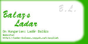 balazs ladar business card